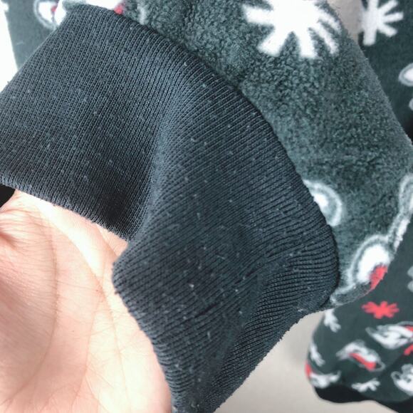 Disney Mickey Mouse Santa Hat Christmas Print Dark Green Jogger Pajama Pants - Picture 4 of 7